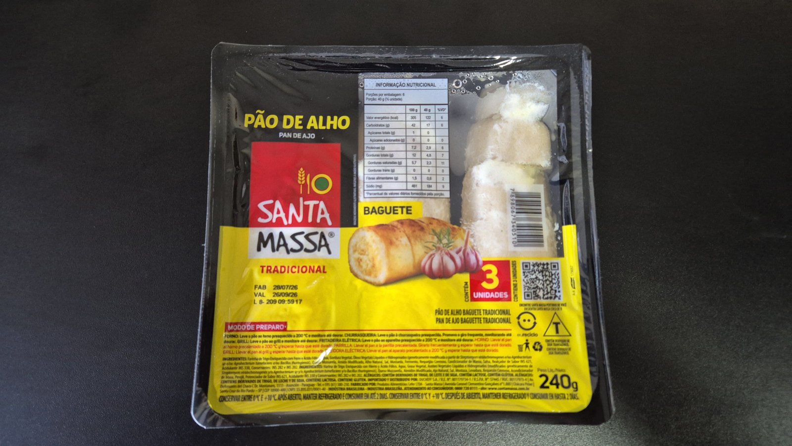 Pão de Alho Santa Massa 240g